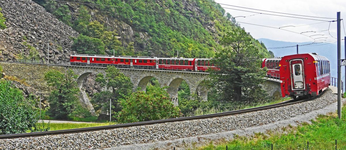 Viaduct crossing a remote mountain gorge